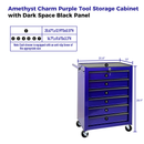 Rolling Metal Tool Chest with 6 Drawers, 20" Cabinet - Purple by HouseOfZazla
