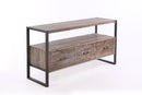 Reclaimed Wood Media TV Console Table With 3 Drarwer, Open Shelf - Antique Gray by Unique Piece Furniture