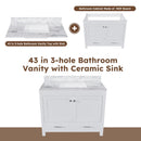 43" Bathroom Vanity Multi Functional Cabinet - White by Unique Piece Furniture