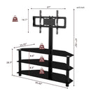 Multi-Function TV Stand Height Adjustable Bracket Swivel 3 Tier - Black by HouseOfZazla