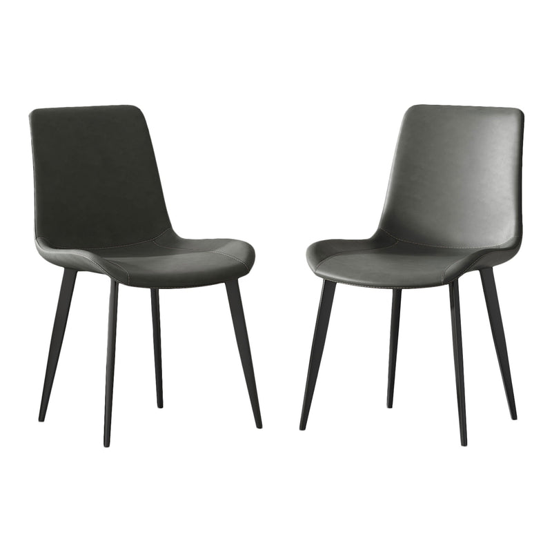 Dining Chairs 2PCS, Modern Kitchen & Dining Room Chairs, Upholstered Faux Leather Cushion Seat and Sturdy Metal Legs