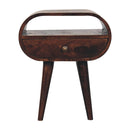 Circular Bedside Table With Open Slot - Walnut by Unique Piece Furniture