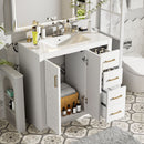 Bathroom Vanity With Sink Combo, Storage Cabinet, Freestanding Set With 3 Drawers & Soft Closing Doors