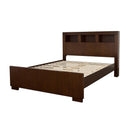 Queen Bed With Bookcase Headboard - Brown by HouseOfZazla