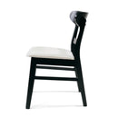 Set of 2 Mid-Century Dining Chairs - Upholstered Seat, Rubberwood Legs by HouseOfZazla