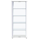 Aero 5-shelf Display Curio Cabinet with LED Lighting White