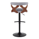 Gardenia - Contemporary Adjustable Barstool, Swivel With Rounded T Footrest (Set of 2)