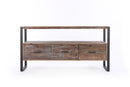 Reclaimed Wood Media TV Console Table With 3 Drarwer, Open Shelf - Antique Gray by Unique Piece Furniture