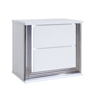 Moon - Smooth Nightstand With LED - White by HouseOfZazla