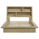 Hendricks Queen Bookcase Headboard Platform Bed Light Oak
