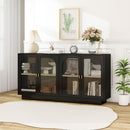 Storage Cabinet With Door For Living Room, Dining Room - Black by HouseOfZazla