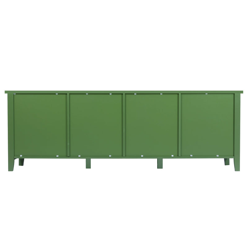 71-inch stylish TV cabinet TV frame TV stand solid wood frame, Changhong glass door, antique green, can be placed in the children's room, bedroom living room wherever you need
