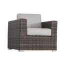 Rattan Wicker Patio Set With Cushions And Concrete Fire Pit by HouseOfZazla