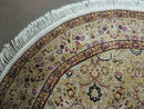 6' Handmade Fine Indian Wool Rug Carpet Round Silk Accent Beauty