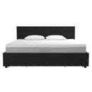 King Upholstered Bed With Storage - Black by HouseOfZazla