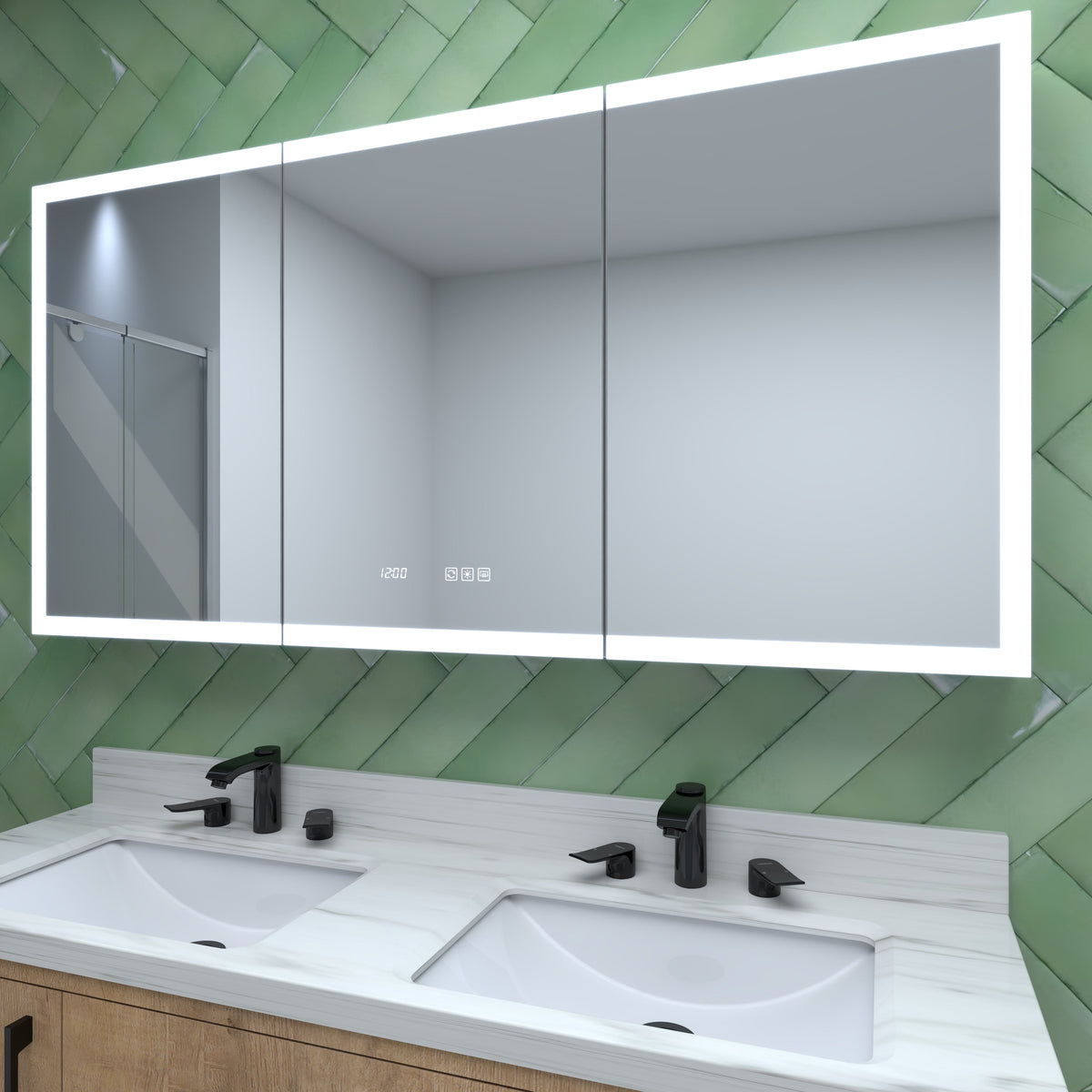 60 in. W x 30 in. H Rectangular Bathroom Mirror, photo 3 of 10