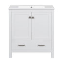 Bathroom Vanity With Single Sink, Combo Cabinet Undermount Sink, Bathroom Storage Cabinet With Two Doors And A Drawer, Soft Closing, Multifunctional Storage, Solid Wood Frame by HouseOfZazla