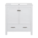 Bathroom Vanity With Single Sink, Combo Cabinet Undermount Sink, Bathroom Storage Cabinet With Two Doors And A Drawer, Soft Closing, Multifunctional Storage, Solid Wood Frame by Unique Piece Furniture