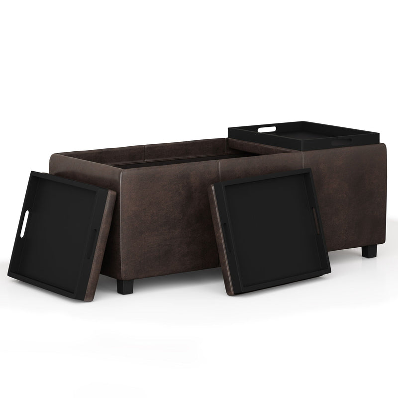 Avalon - Storage Ottoman - Distressed Brown, photo 7 of 7