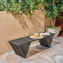 Gloaming Outdoor Bench with Slat Design and Triangular Base by HouseOfZazla