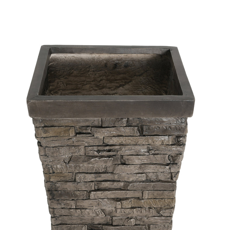 Tall Stone-Effect Square Planter, photo 10 of 10