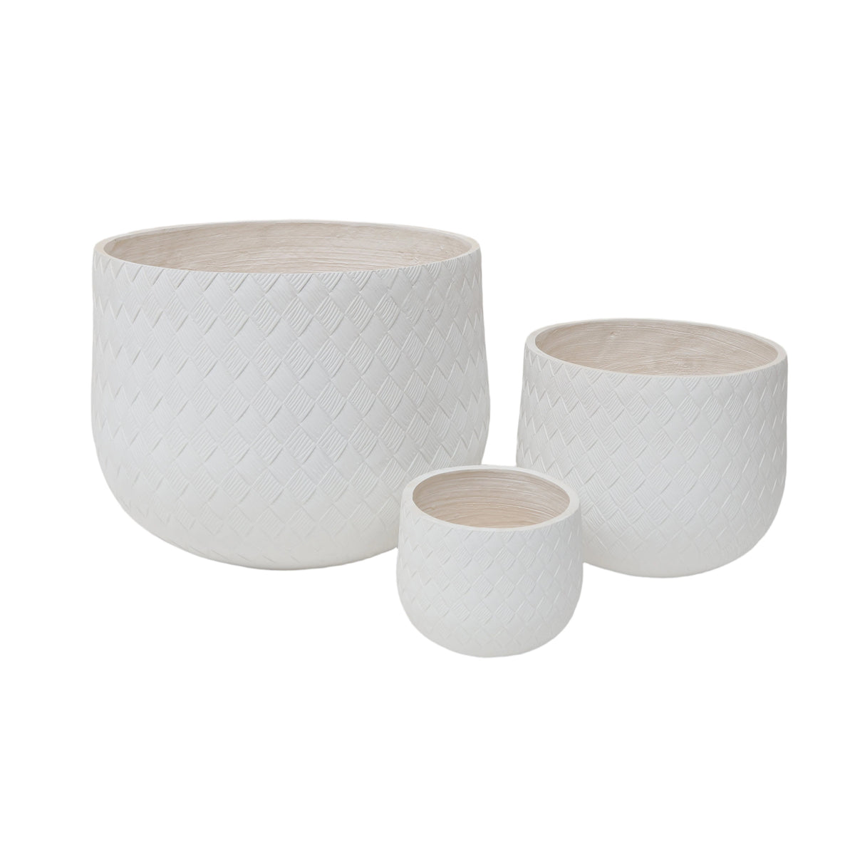 Assorted Sizes Magnesium Oxide Round Planter Set of 3, photo 5 of 9