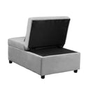 Folding Ottoman Sofa Bed - Gray Fabric by HouseOfZazla