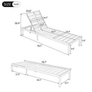 Outdoor Chaise Pool Lounge Chairs With Adjustable Backrest - Brown / White by HouseOfZazla
