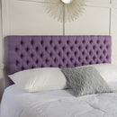 Tufted Upholstered Queen Size Bed Headboard in Modern Button Design