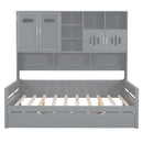 Daybed With All-In-One Cabinet And Shelf