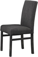 5 Piece Transitional Dining Room Set 48" Wood Dining Table with 4 Upholstered Side Chairs Charcoal Finish