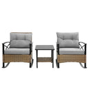 3pcs Rocking Rattan Set - Grey