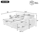 Oversized Double Chaise Lounge Sofa Bed With USB Ports And Cup Holders by Unique Piece Furniture