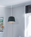 10"W 2 Light Swag Plug-In Pendant Light Textured Slate Blue with Diffuser White Cord