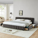 Modern Platform Bed Frame With Thick Fabric by Unique Piece Furniture
