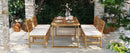 U_STYLE Farmhouse 5-Piece Outdoor Patio Dining Set with Adjustable Legs by HouseOfZazla