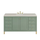 James Martin Chicago 60" Single Bathroom Vanity, Smokey Celadon