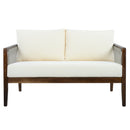 Outdoor Loveseat and Coffee Table Set, Acacia Wood Frame with Rope Detail by HouseOfZazla