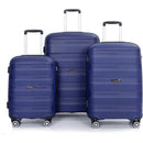 Hardshell Suitcase Spinner Wheels PP Luggage Sets Lightweight Durable Suitcase with TSA Lock,3-Piece Set (20/24/28), Navy