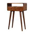 Solid Wood Mini Console Table, 2 Drawers, 1 Open Slot