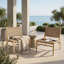 Noreen Club Chair: Acacia Wood and Wicker Woven