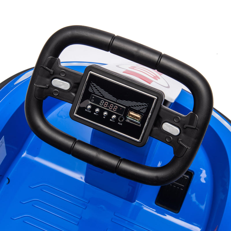 6V Kids Ride on Electric Go Kart Bumper Car W/Parents Remote Control,Three Speed Adjustable,LED Lights,Horn,Bluetooth,Player&360Spin,Vehicle body with Anti-collision padding for 18m+.