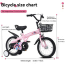 Fkznpj - 16" Sporty Kids Bike With Training Wheels And Stand Adjustable Saddle Suitable For Boys And Girls Aged 4 - 8 Years Tall Height 41 - 46" Available In A Variety Of Colors by HouseOfZazla