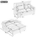 Pull-Out Sleeper Sofa With Reversible Backrest Cushion, Side Pockets, 2 USB Ports And A Phone Holder For Living Room by Unique Piece Furniture