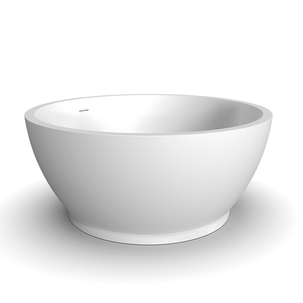 52.7 Inch Round Freestanding Solid Surface Soaking Bathtub, photo 2 of 9