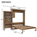Queen Size Murphy Bed With Louvered Design And Multiple Storage Shelves - Wood by Unique Piece Furniture