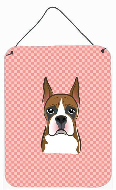 Checkerboard Pink Boxer Wall or Door Hanging Prints BB1223DS1216