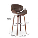 Lumos Mid Century Modern Upholstered Swivel Barstool by HouseOfZazla