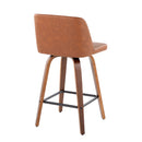 Toriano - Mid Century Modern Fixed Height Counter Stool & Square Footrest (Set of 2) by Unique Piece Furniture