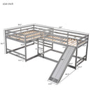 L-Shaped Bunk Bed With Slide And Short Ladder by HouseOfZazla